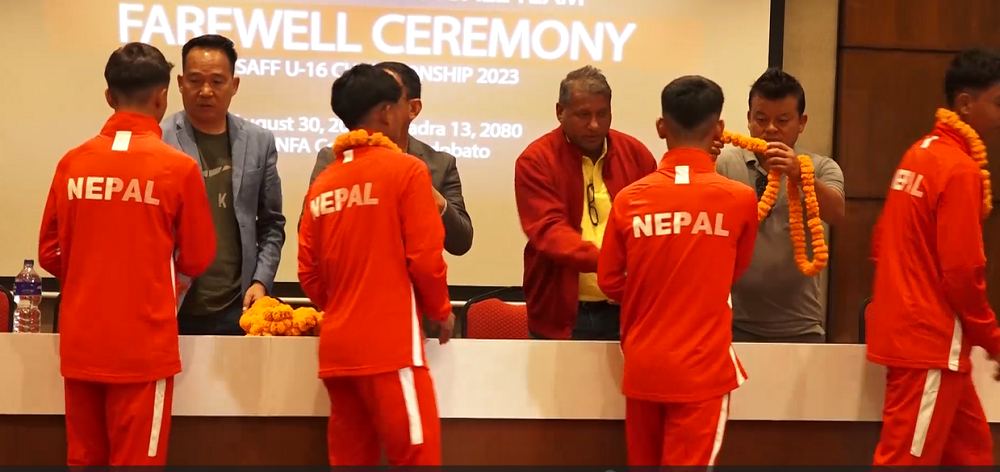 साफ यु–१६ च्याम्पियनसिप खेल्ने नेपाली यु–१६ टोली भूटान प्रस्थान