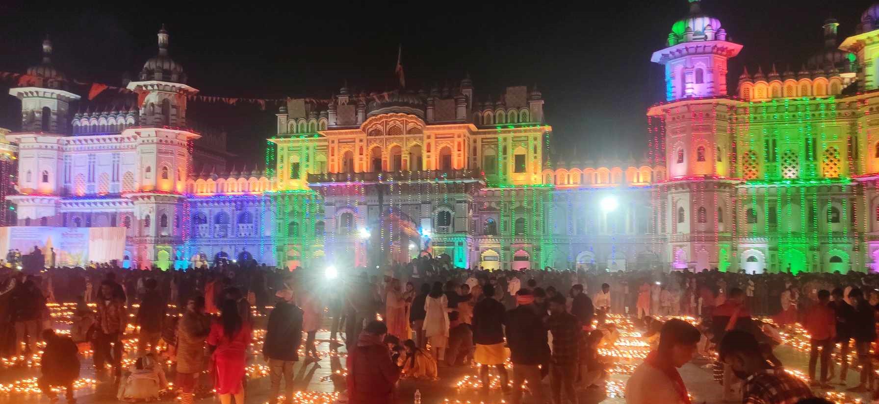 जानकी मन्दिरमा सवा लाख दीप प्रज्वलन