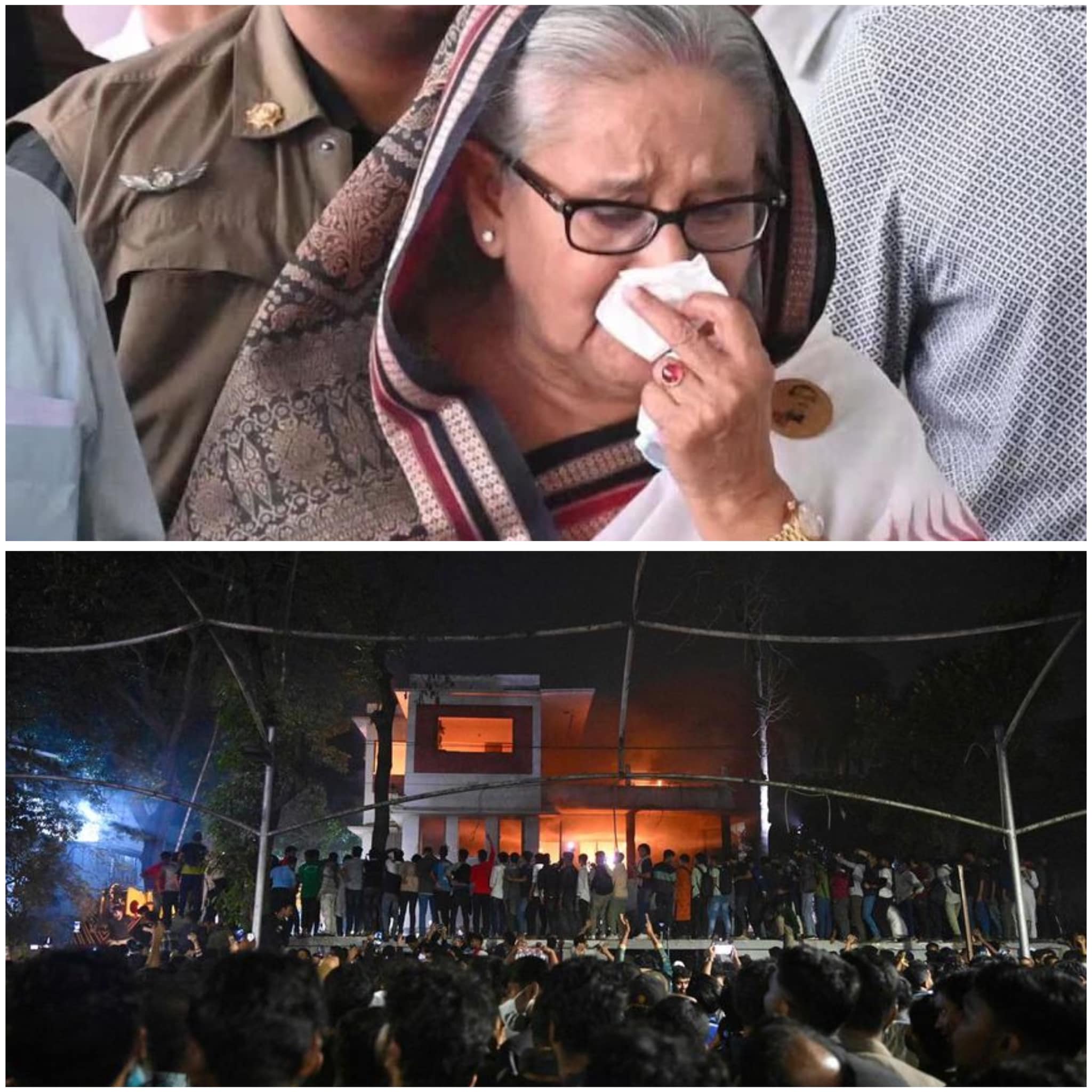 पूर्वप्रधानमन्त्री शेख हसीनाका विरोधीहरूले बङ्गलादेशमा हिंसा भड्काउदै