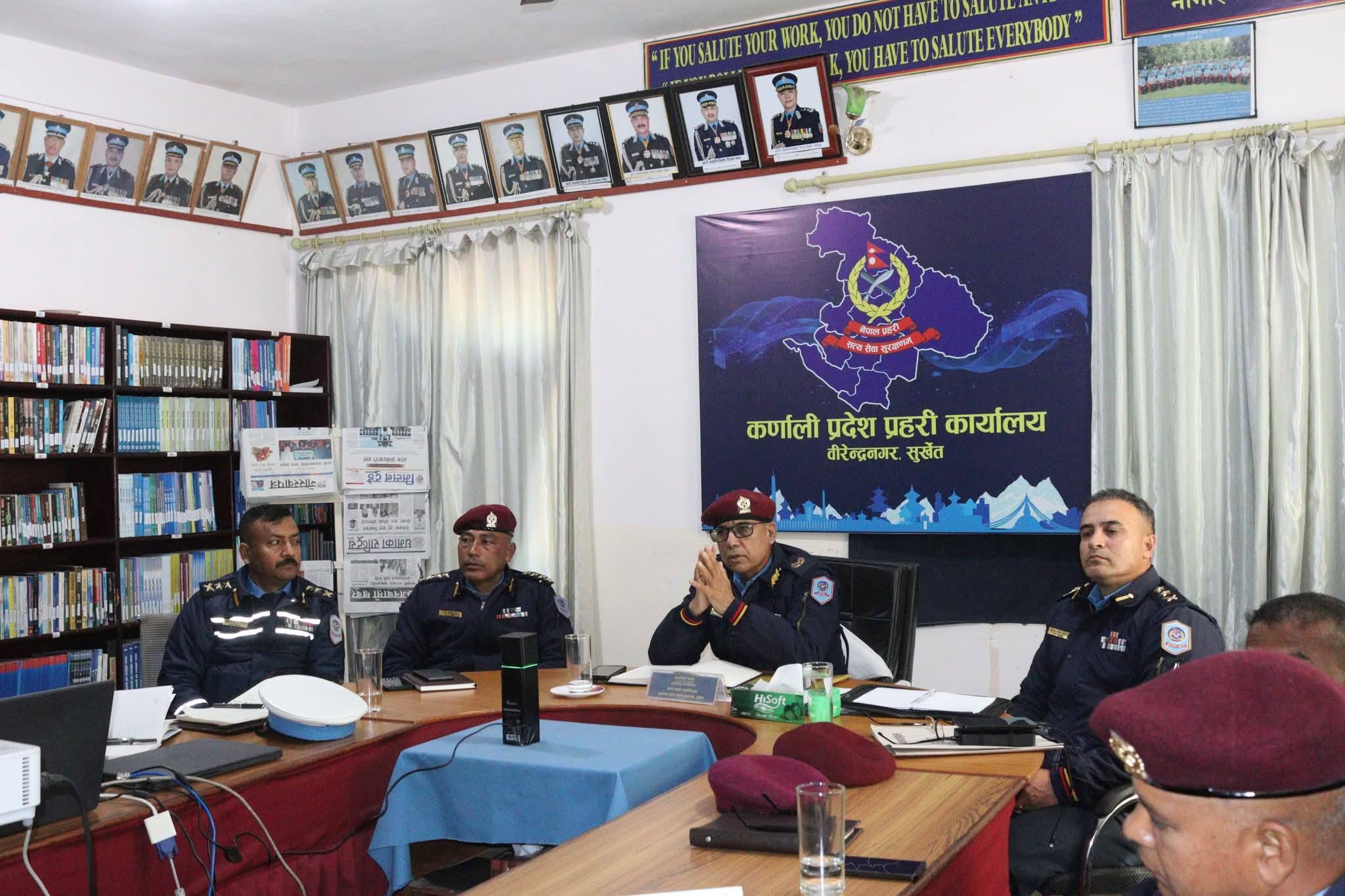 कर्णाली प्रदेशका DIGP सापकोटाद्वारा Virtual Conference मार्फत जयराज निर्वाचन लक्षीत सुरक्षा सम्बन्धि निर्देशन