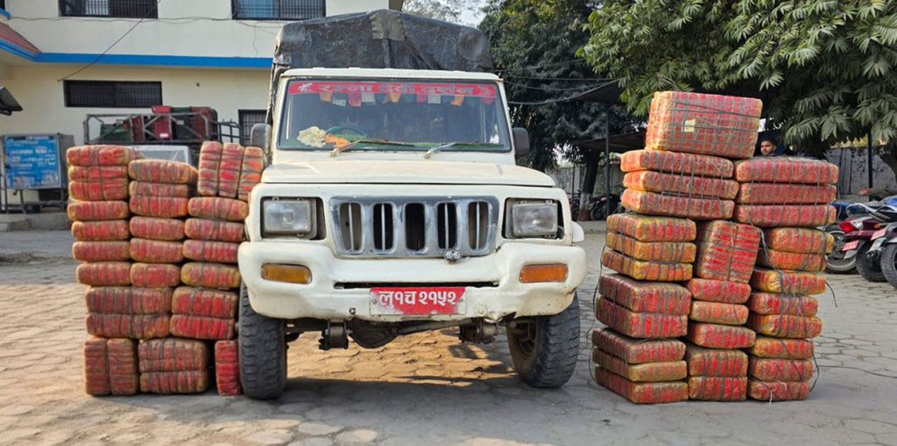 मकवानपुरमा जिपबाट ४३८ केजी गाँजा सहित २ जना पक्राउ
