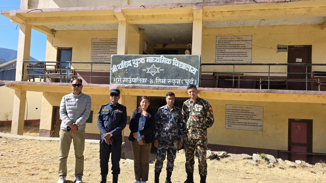 रुकुम पुर्बमा जिल्ला सुरक्षा समितिले मतदानकेन्द्रहरु अनुगमन गर्दै