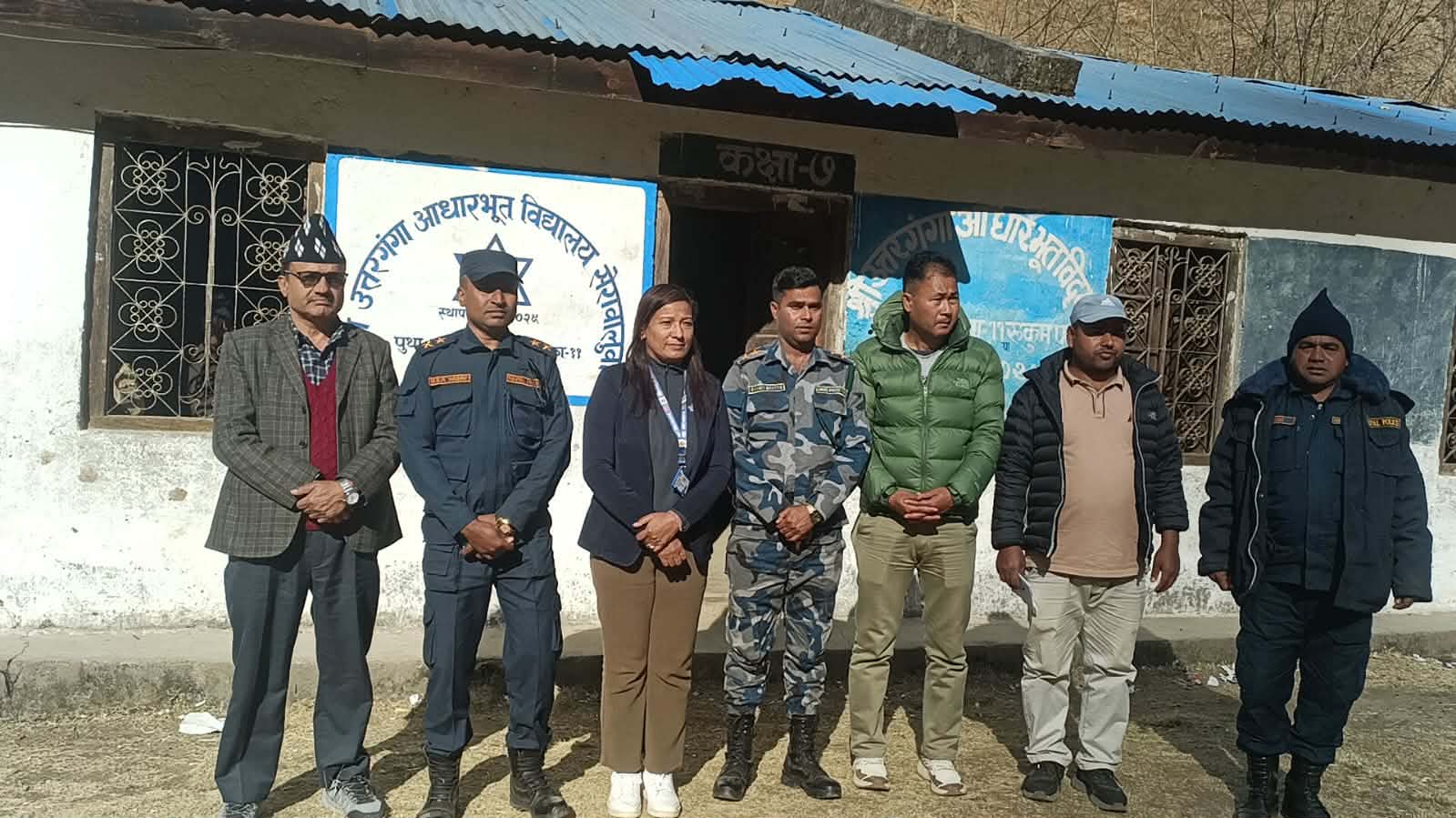 रुकुम पुर्बमा  जिल्ला सुरक्षा समितिद्वारा मतदान केन्द्रको अनुगमन