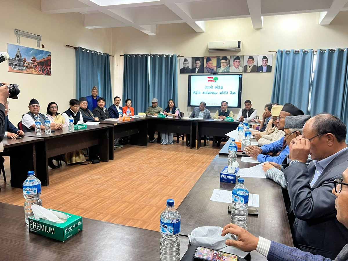 कांग्रेस केन्द्रीय कार्यसम्पादन समितिको बैठक सानेपामा