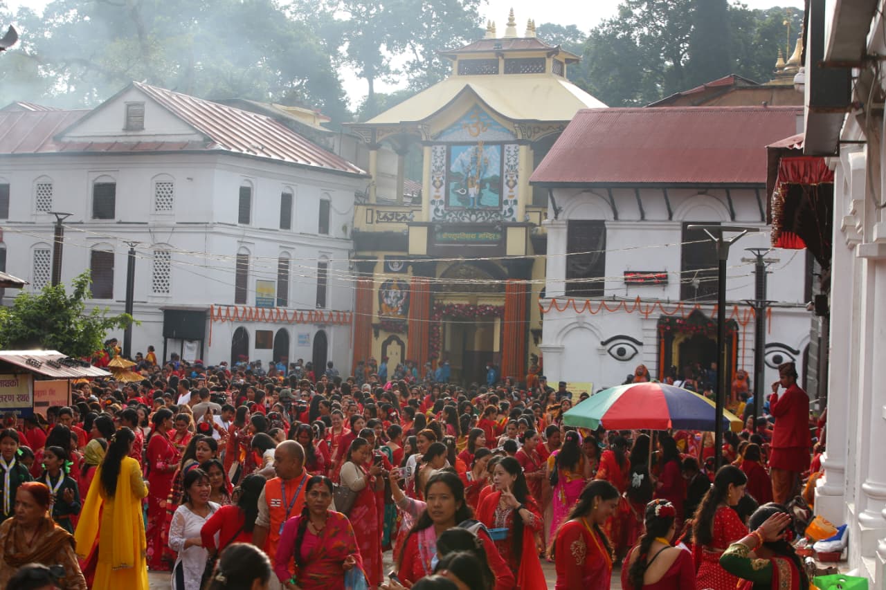 हरितालिका तीजमा पशुपति क्षेत्रमा कडा सुरक्षा, ९ हजारले गरे दर्शन