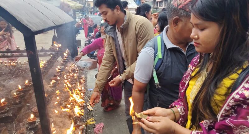 संकटा मन्दिरमा शनिबार दर्शनार्थी
